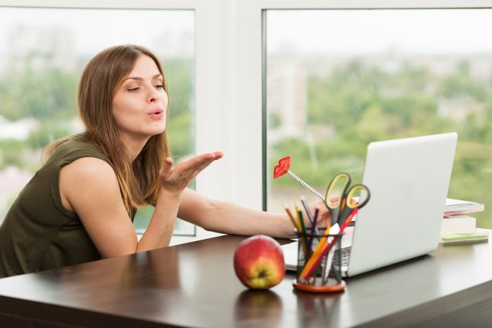 Woman dating online