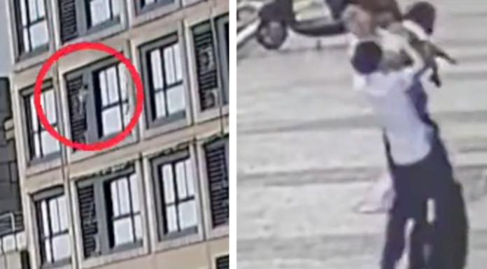 Mūsų laikų didvyris: vyras išgelbėjo iš 6 aukšto iškritusią mažylę (vaizdo įrašas)