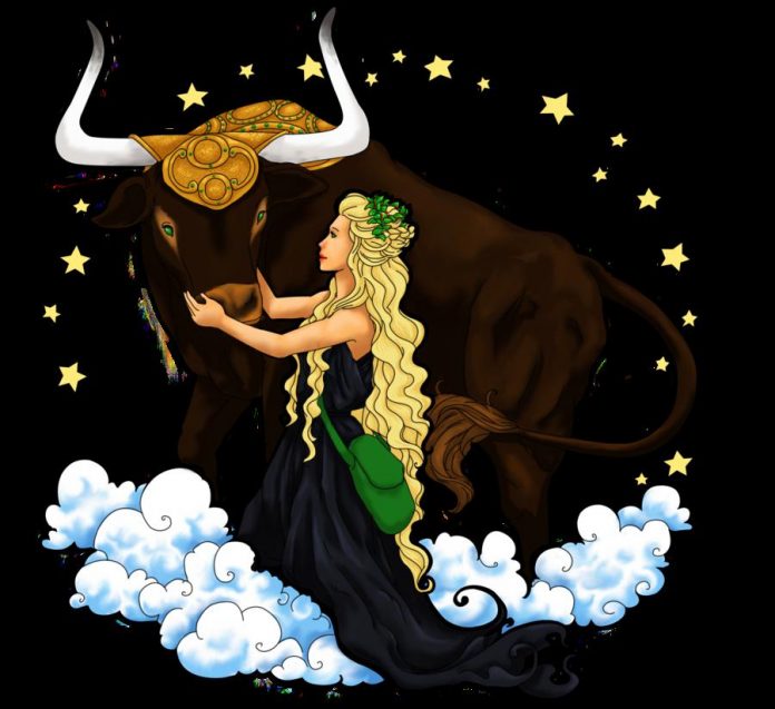 Zodiako ženklai Jautis ir mergelė