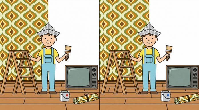 Raskite 6 skirtumus šiame paveikslėlyje: sovietinis buto remontas. Manote, kad galite tai įveikti?